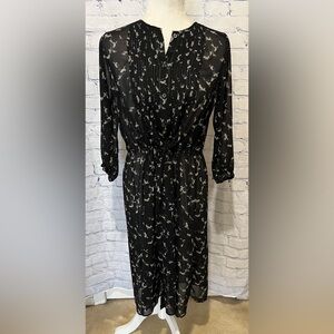 WOMEN SOFT WOVEN PRINTED 3/4 SLEEVE DRESS Size X-Small